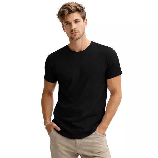 Camiseta Basica Masculina 100% Algodão Fio 30.1 — foto do catálogo RYOVEN na cor Preto