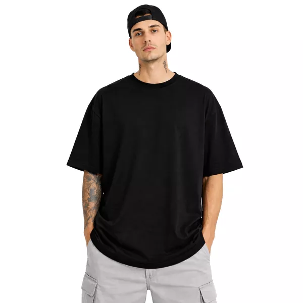 Camiseta Oversized 100% Algodão Fio 30.1 Masculina — foto do catálogo RYOVEN na cor Preto