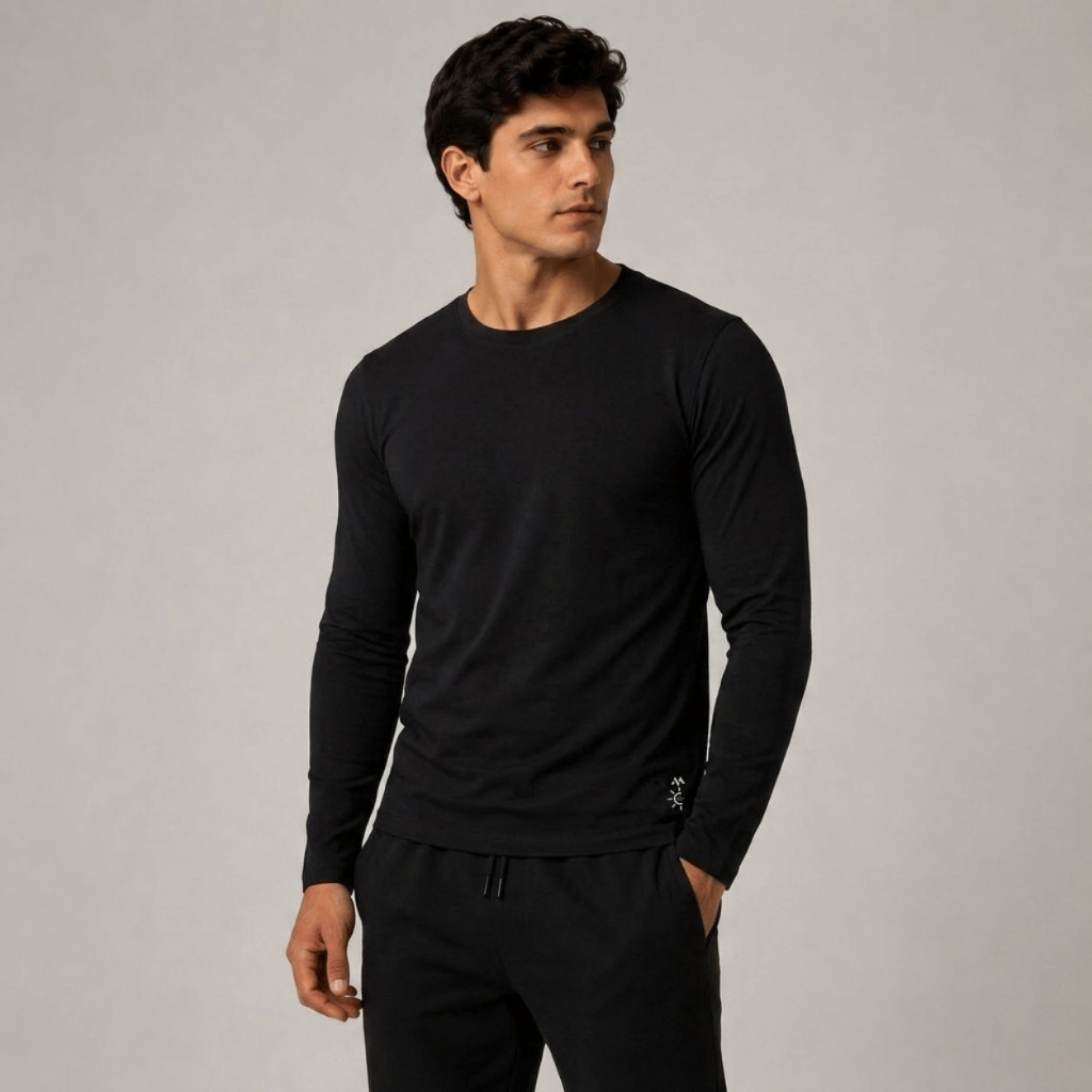 Camiseta Proteção Solar UV30+ | Segunda Pele -Alta Performance e Conforto na cor Preto